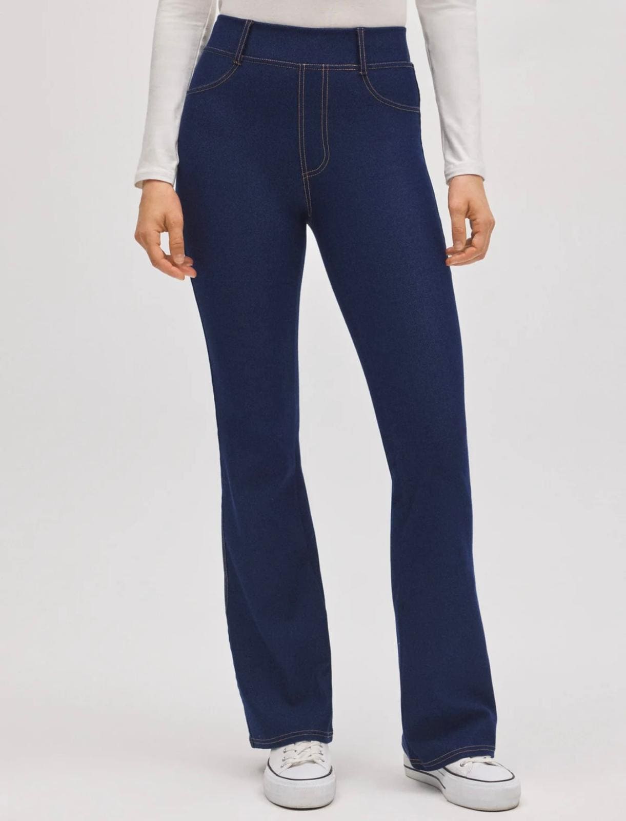 Jeggings a Zampa Vita Alta Elasticizzati