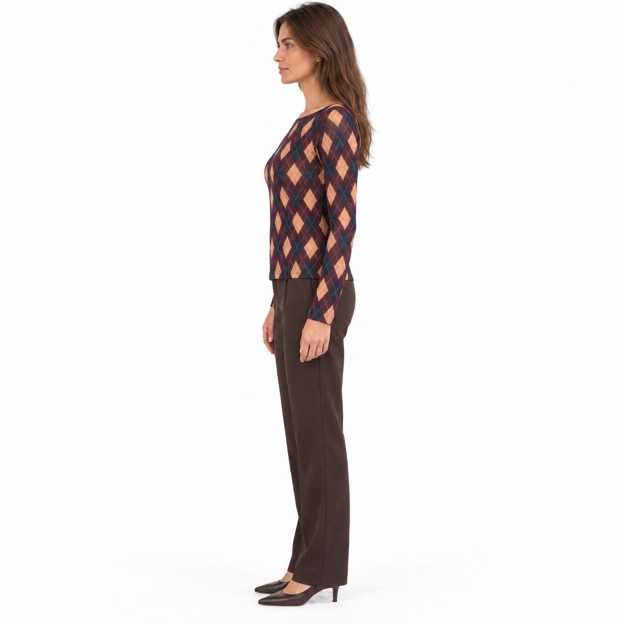 maglia-donna-fantasia-rombi-bordeaux-laterale