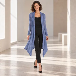 Cardigan lungo donna asimmetrico in rayon