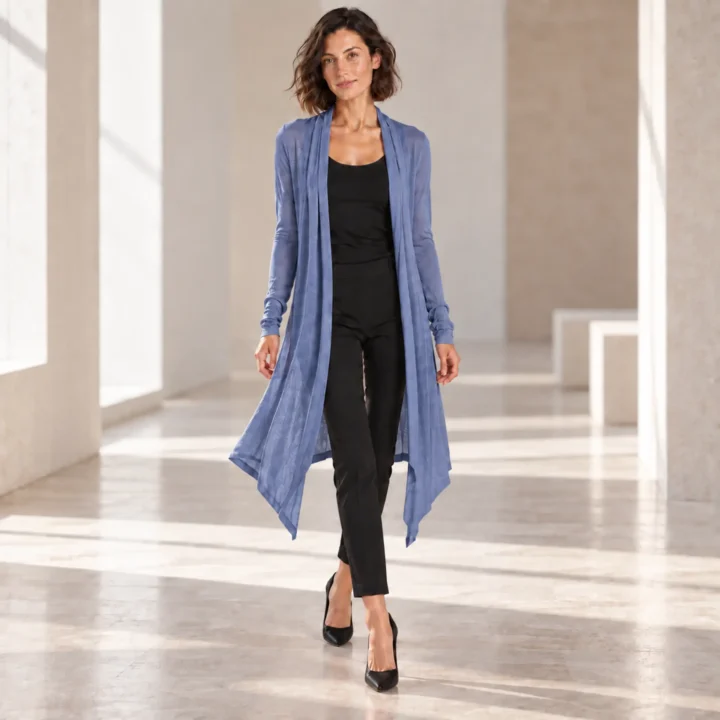 Cardigan lungo donna asimmetrico in rayon