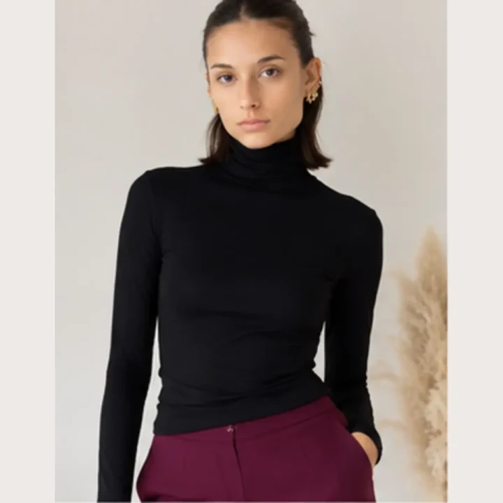 Maglia dolcevita donna in viscosa elasticizzata