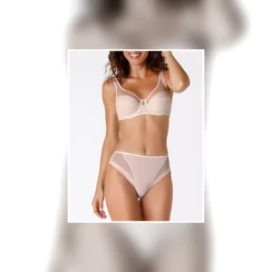 Reggiseno con ferretto alto sostegno in microfibra cipria