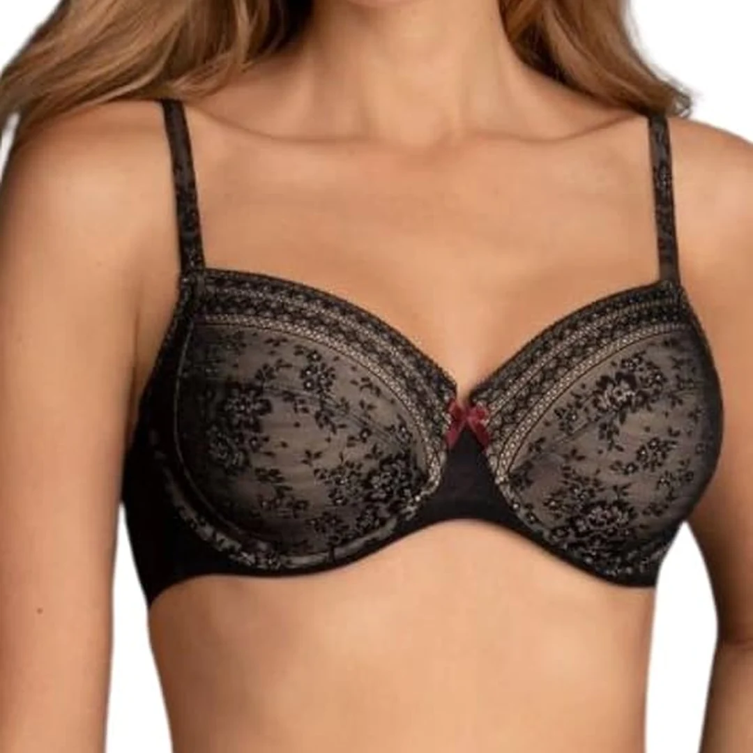 Reggiseno con Ferretto in Pizzo Floreale e Coppe Contenitive – vista 2