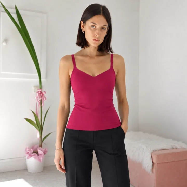 Top donna con reggiseno integrato senza ferretto